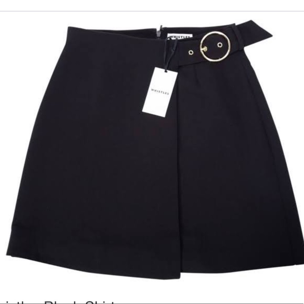 Whistles Mini Skirt with Gold Ring Buckle